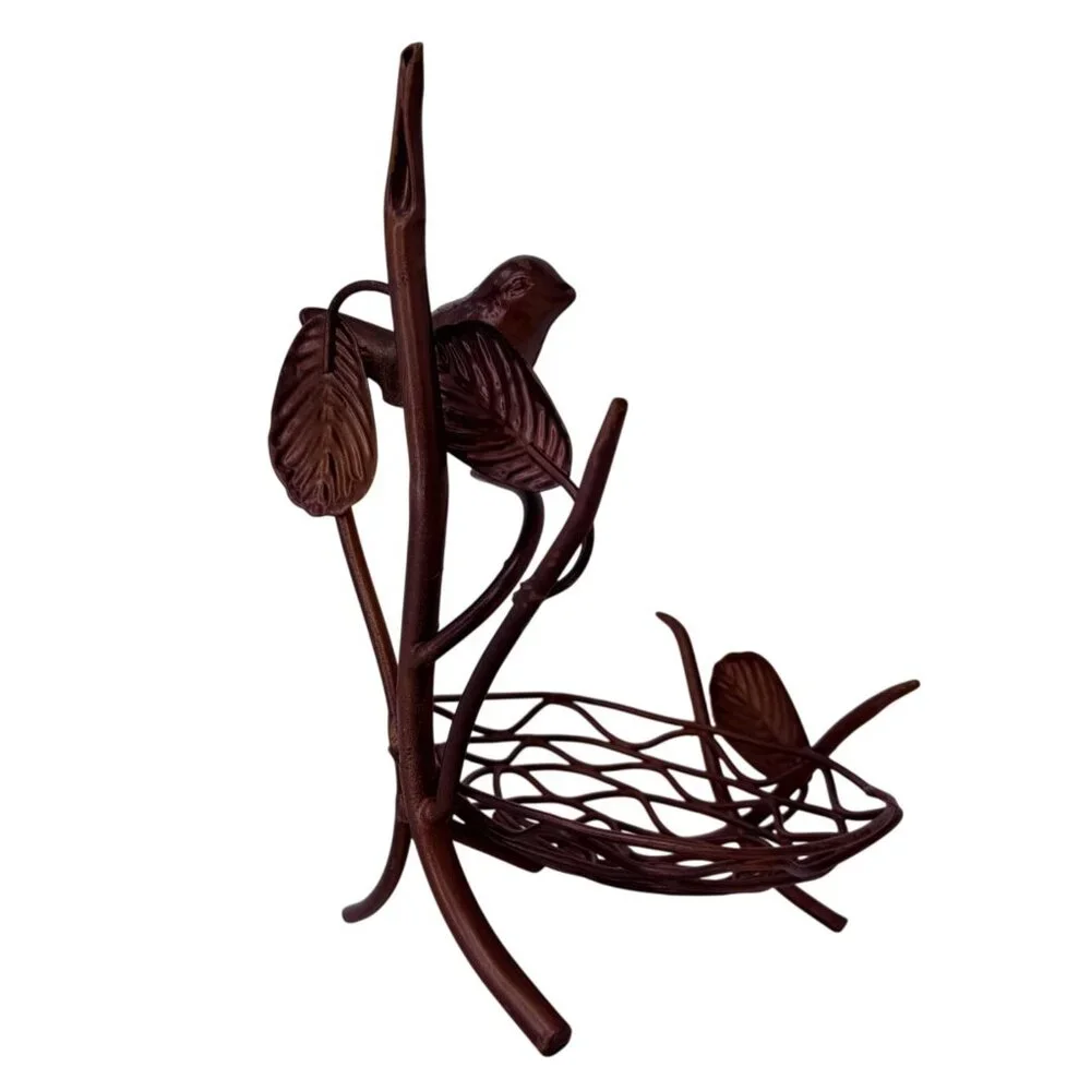 Bird Branch Nest Copper‎ Candle Holder French Country Centerpiece
